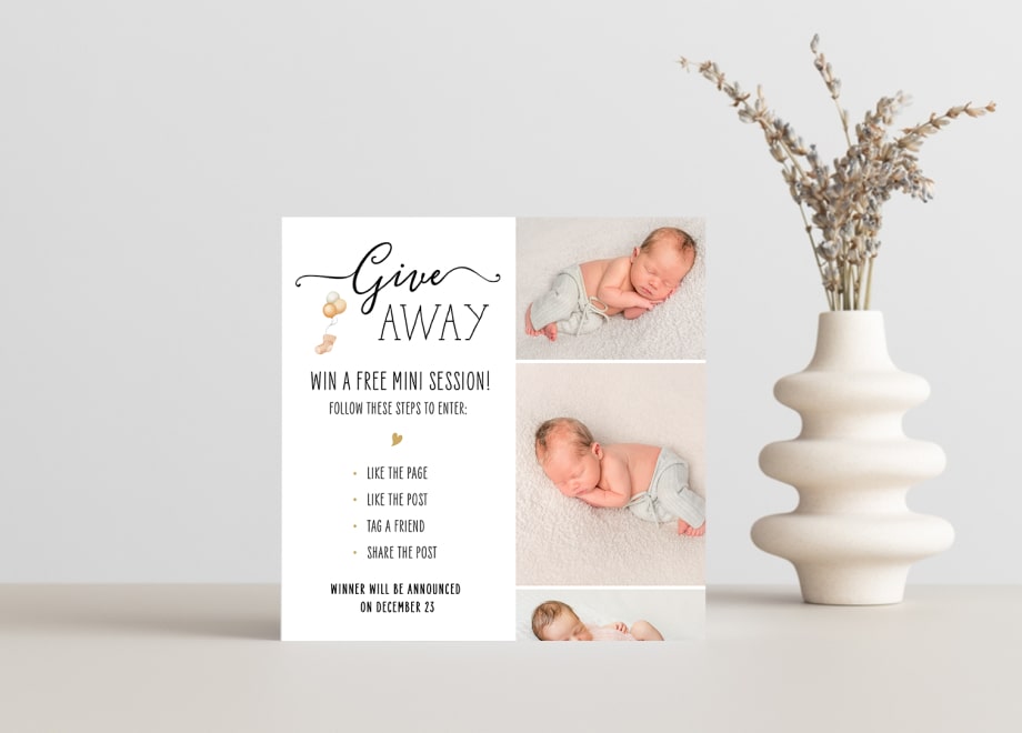 Birthday Newborn Giveaway Template