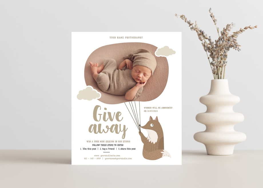 Warm Tone Newborn Giveaway Template