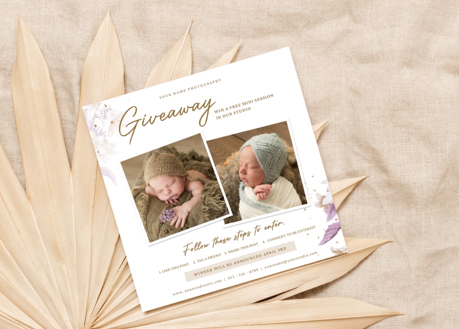 Gentle Newborn Giveaway Card Template