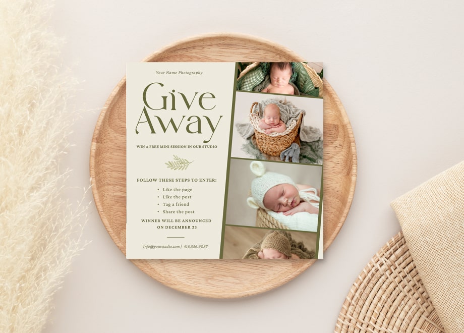 Buttercream Newborn Giveaway Template