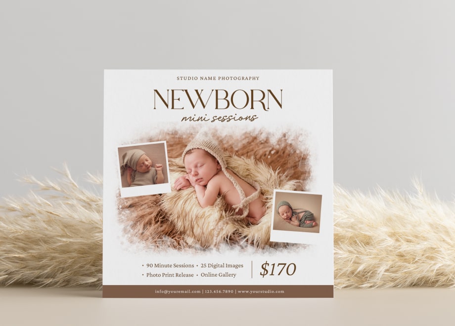 Warm Newborn Mini Session Template