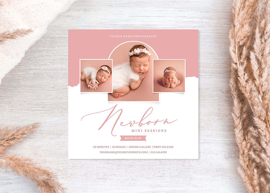 Sweet Pink Newborn Mini Session Template