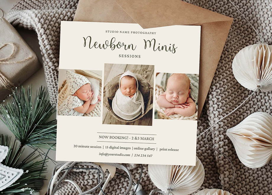 Sweet Newborn Mini Session Template