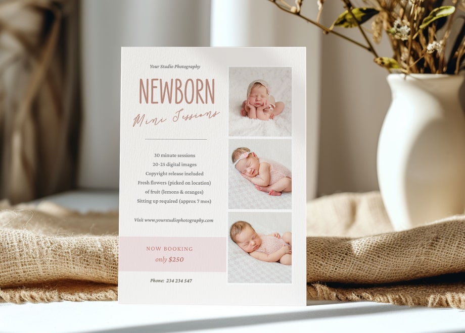 Delicate Basic Newborn Mini Session Template