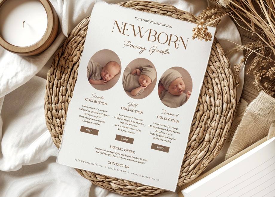 Warm Tone Newborn Pricing Guide Template