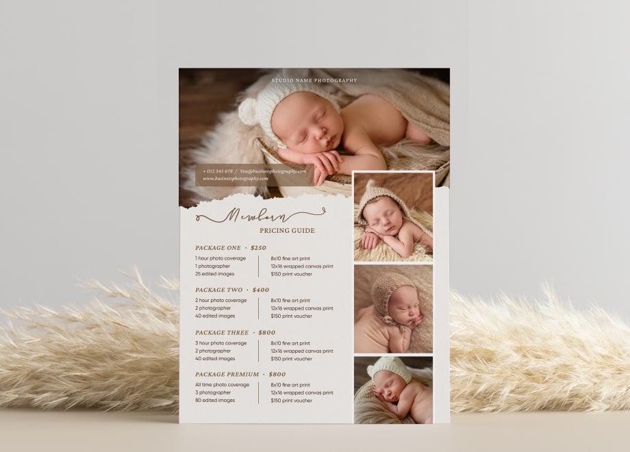 Newborn Pricing Guide Template with Photos