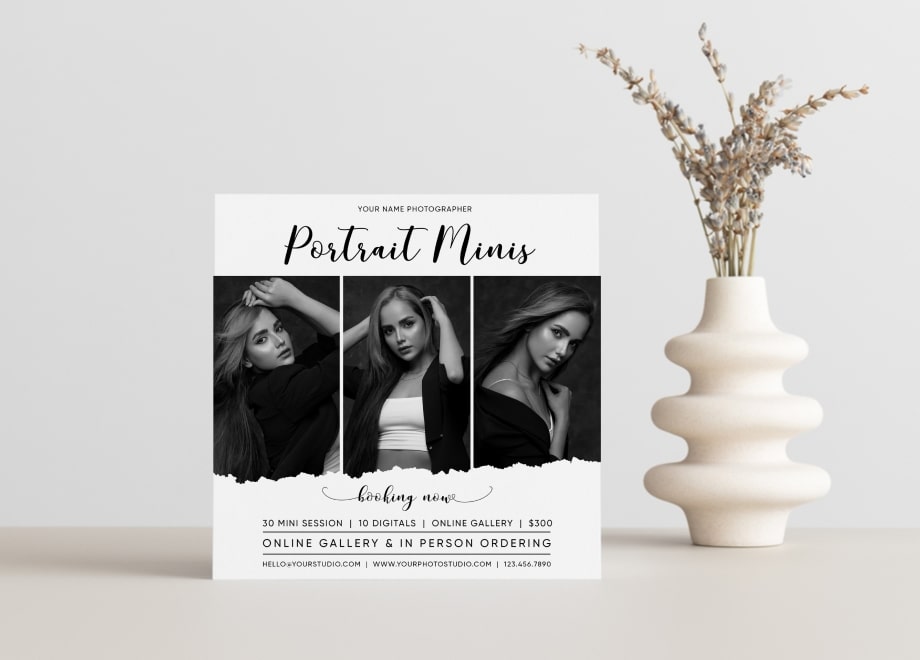 Black&White Tone Portrait Mini Session Template