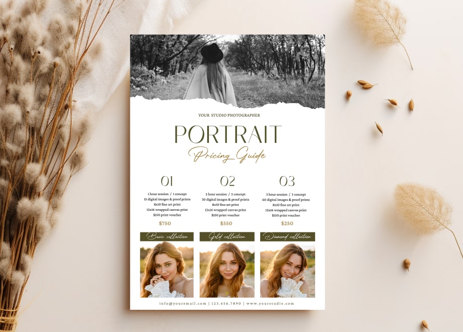 Portrait Pricing Guide Template for Photographers