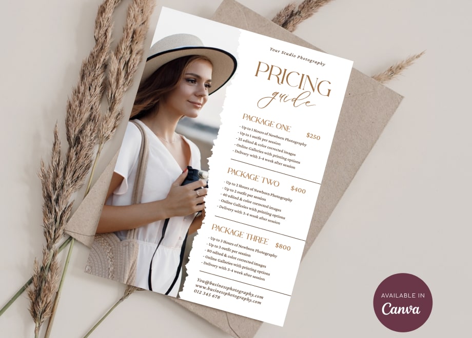 Basic Type Portrait Pricing Guide Template