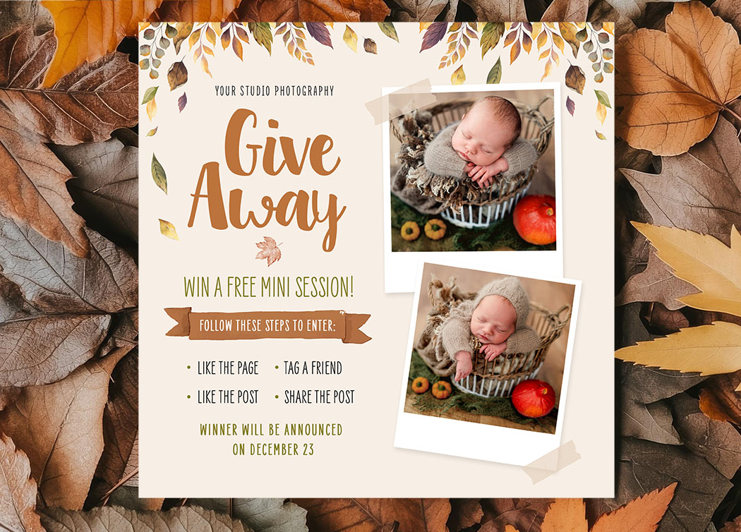 Newborn Autum Giveaway Template