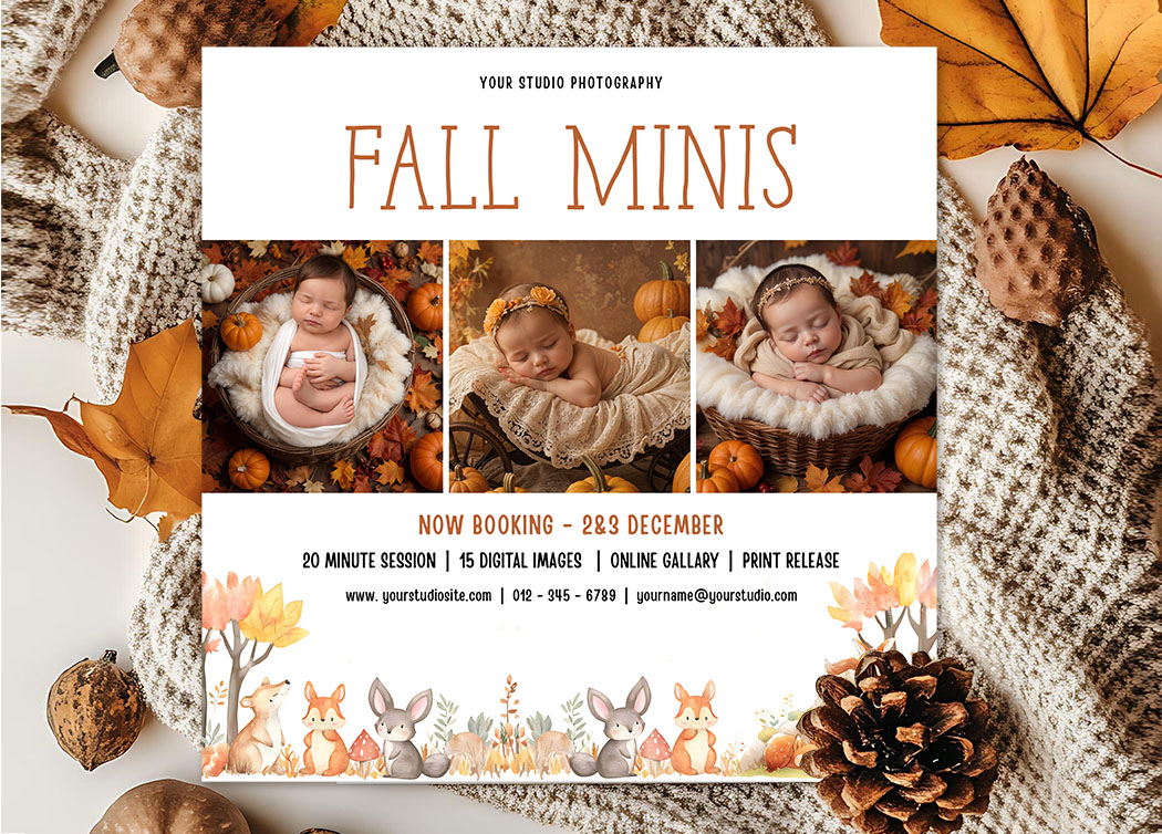 Newborn Autumn Mini Session Template 1